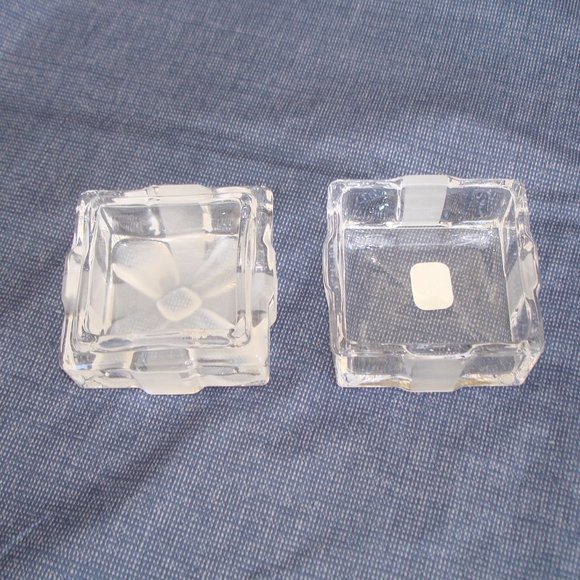 NEW Fitz & Floyd Frosted Bow Box Glass Crystal Trinket Dish - Picture 10 of 16